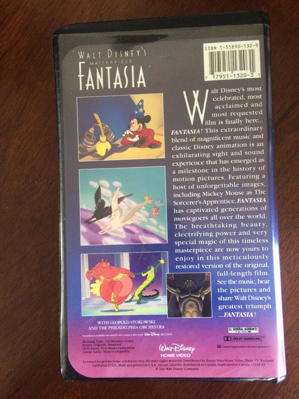 Walt Disney's Masterpiece "FANTASIA" VHS Tape 1991